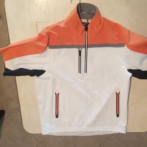Men's Sporty Orange and White Windbreaker